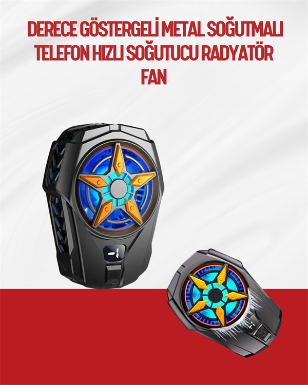 Oyunlar İçin Telefon Soğutucu – 65-85 mm Uyumlu, Dijital Ekranlı - Lisinya