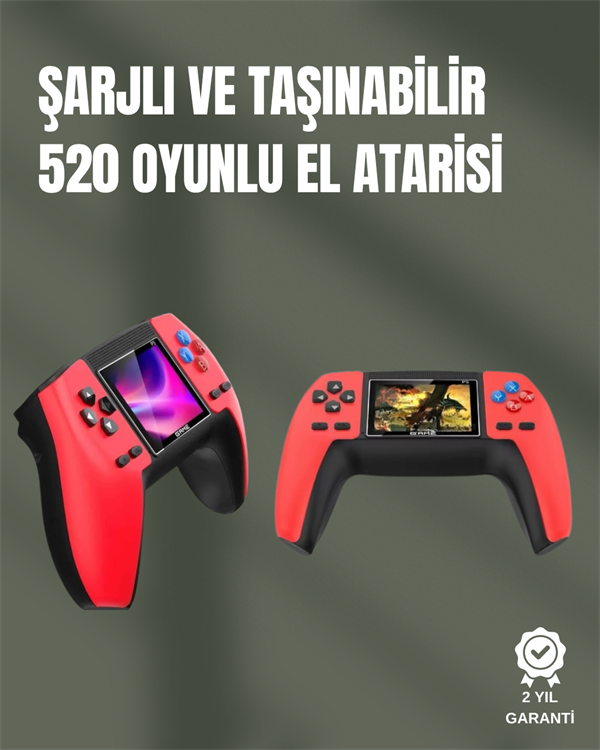 P5 GamePad Retro Konsol – Nostaljik Oyun Deneyimi, 520 Klasik Oyun Seçeneği - Lisinya