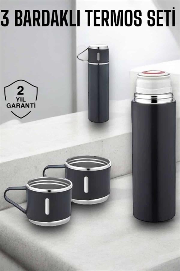 Paslanmaz Çelik 3’lü Termos Seti Vakumlu ve 8 Saat Isı Koruma - Lisinya Paslanmaz Çelik 3’lü Termos Seti Vakumlu ve 8 Saat Isı Koruma - Lisinya