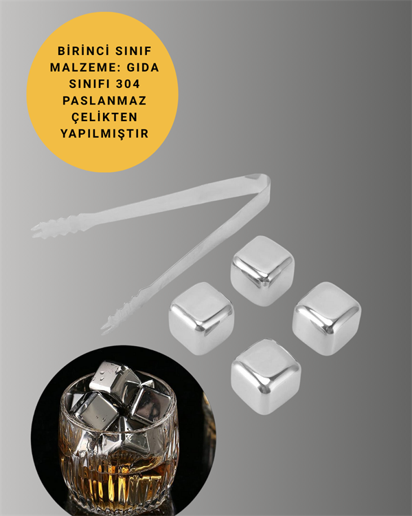 Çevre Dostu Metal Buz Küpü ve Kullanışlı Klips Seti - Lisinya Çevre Dostu Metal Buz Küpü ve Kullanışlı Klips Seti - Lisinya