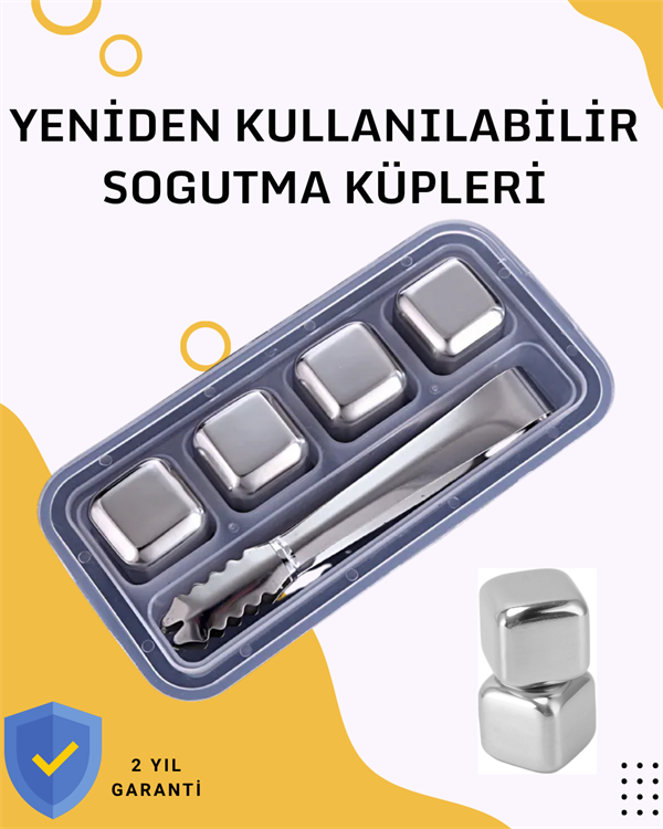 Paslanmaz Metal Buz Küpleri-Çok Amaçlı Kullanıma Uygun - Lisinya