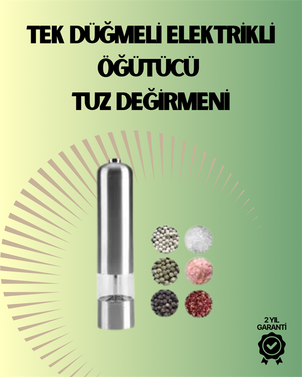 Pilli Otomatik Baharat Değirmeni Gıda Sınıfı Çelik Sessiz Öğütücü Alet - Lisinya