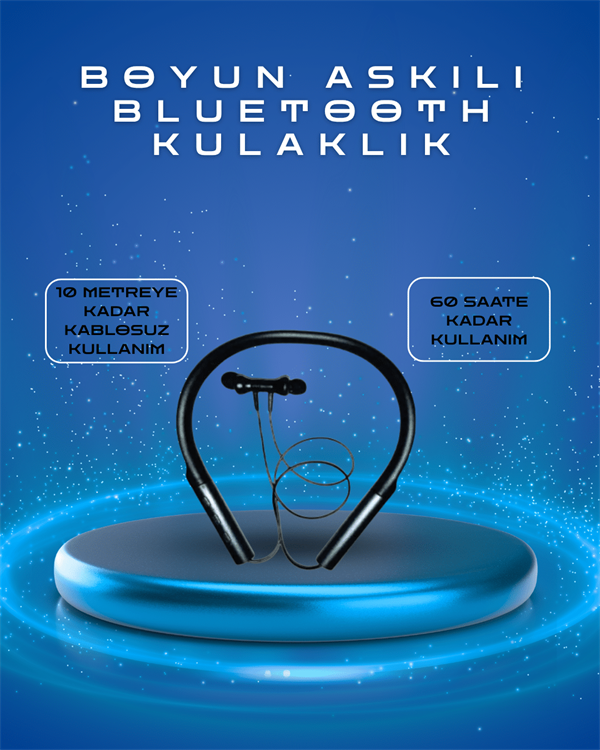 Polygold PG-100 Type-C Şarjlı Bluetooth Kulaklık – Boyun Askılı, Uzun Pil Ömürlü, Mikrofonlu - Lisinya