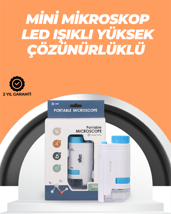 Portatif El Mikroskop – LED Işıklı, Aynı Anda Net Odaklama - Lisinya