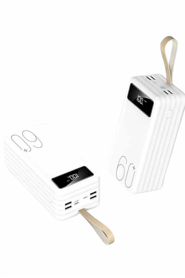 Powerbank 60.000 Mah Taşınabilir Şarj Hızlı El Fenerli Dijital Göstergeli - Lisinya