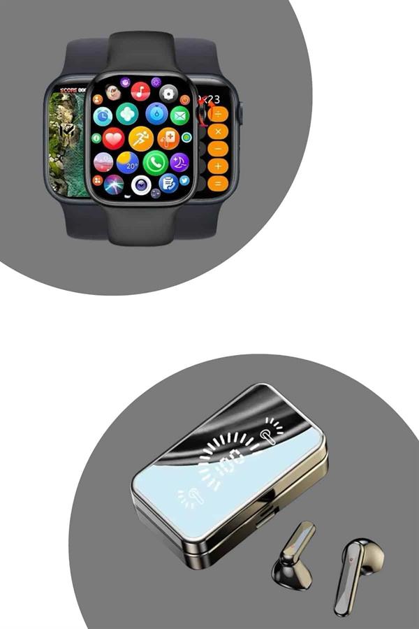 Powerbank Aynalı Bluetooth Kulaklık Ve Akıllı Saat Seti ANC Özelliği Dokunamatik - Lisinya