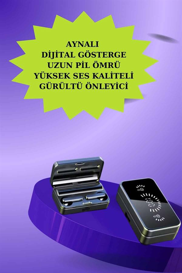 Powerbank Aynalı Bluetooth Kulaklık Ve Akıllı Saat Seti ANC Özelliği Dokunamatik - Lisinya