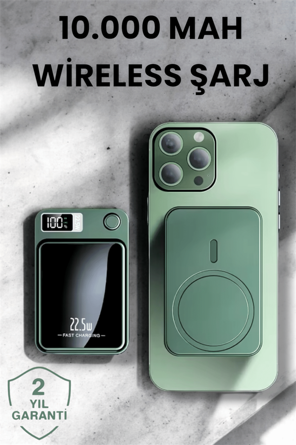 Pratik ve Taşınabilir 10.000 mAh Wireless Powerbank Hızlı Şarj Avantajı - Lisinya