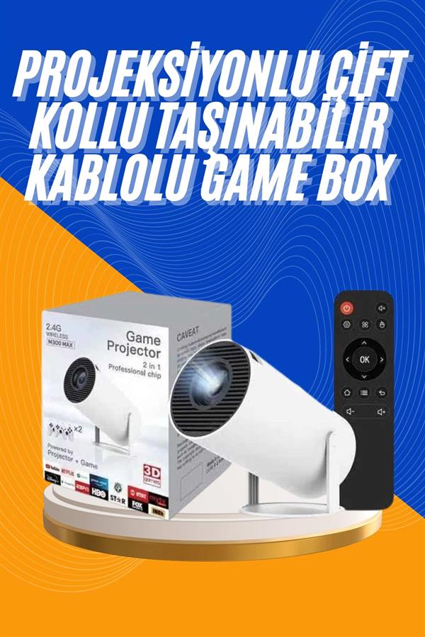 Projeksiyon Cihazı Video Oyun Konsolu 8 GB Hafıza LCD Ekran Kumandalı - Lisinya