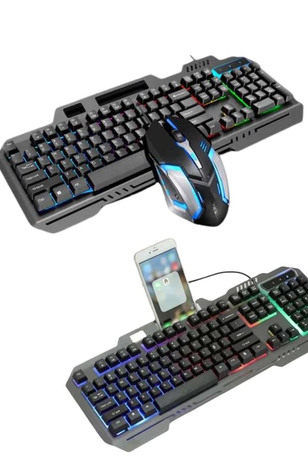RGB Işıklı Gaming Oyuncu Klavye Q Klavye Mouse Hediyeli - Lisinya