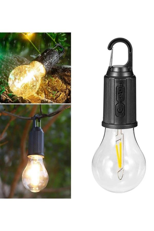 Şarjlı Aydınlatma Ampul Tasarımlı Ambians Işık Askılı Kamp Lambası - Lisinya