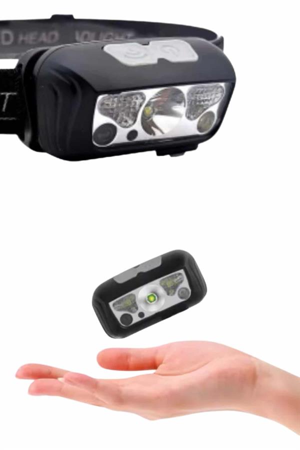 Sensörlü Şarjlı Type-c Şarj Işıklı Kafa Lambası Kamp Lambası - Lisinya