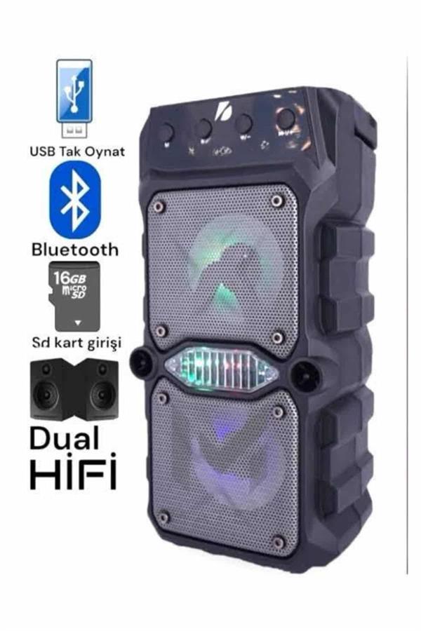 Ses Bombası Kablosuz Bluetooth Hoparlör Çift Çıkışlı Yüksek Ses Kaliteli Hoparlör - Lisinya