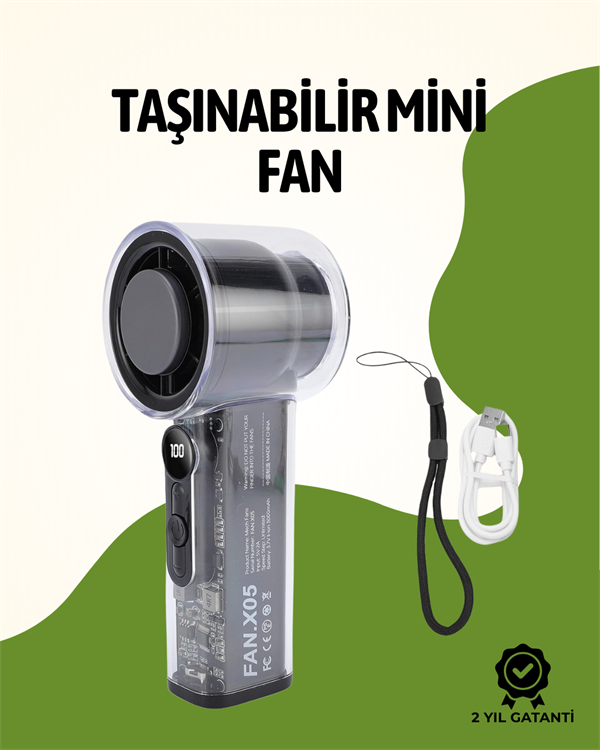 Sessiz Çalışan Taşınabilir Fan | Dijital Göstergeli | 100 Kademeli Hız Ayarı - Lisinya