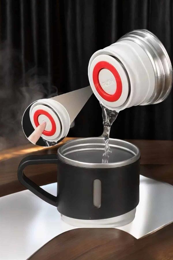 Şık ve Dayanıklı 3 Bardaklı Termos Seti Uzun Süre Isı Koruma Özellikli - Lisinya