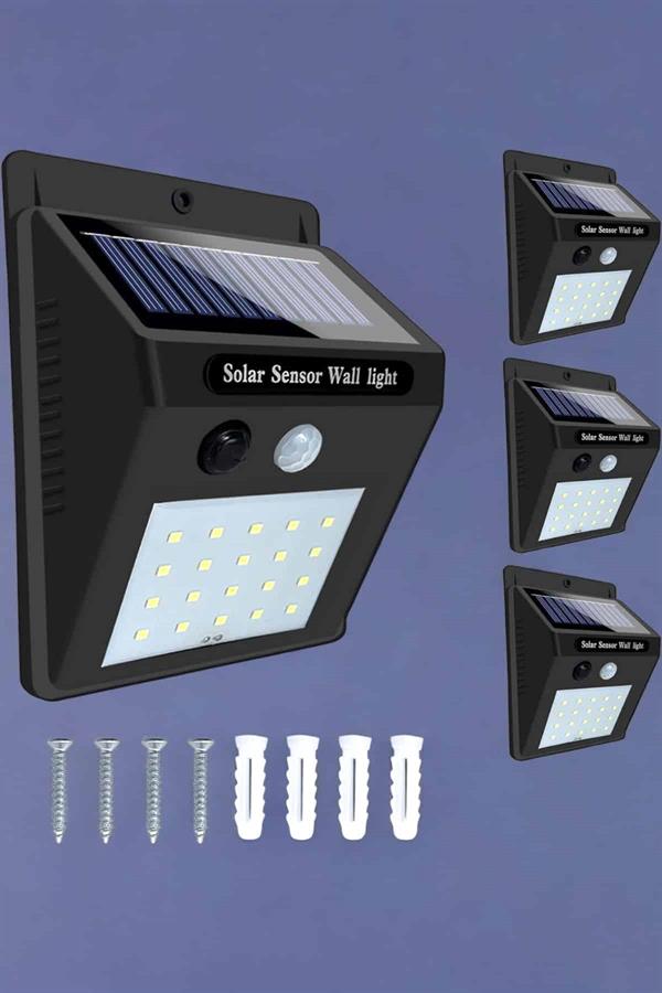 Solar Lamba Giriş, Bahçe Yol Avlu Hareket Sensörlü Led Parlak Gece Su Geçirmez - Lisinya