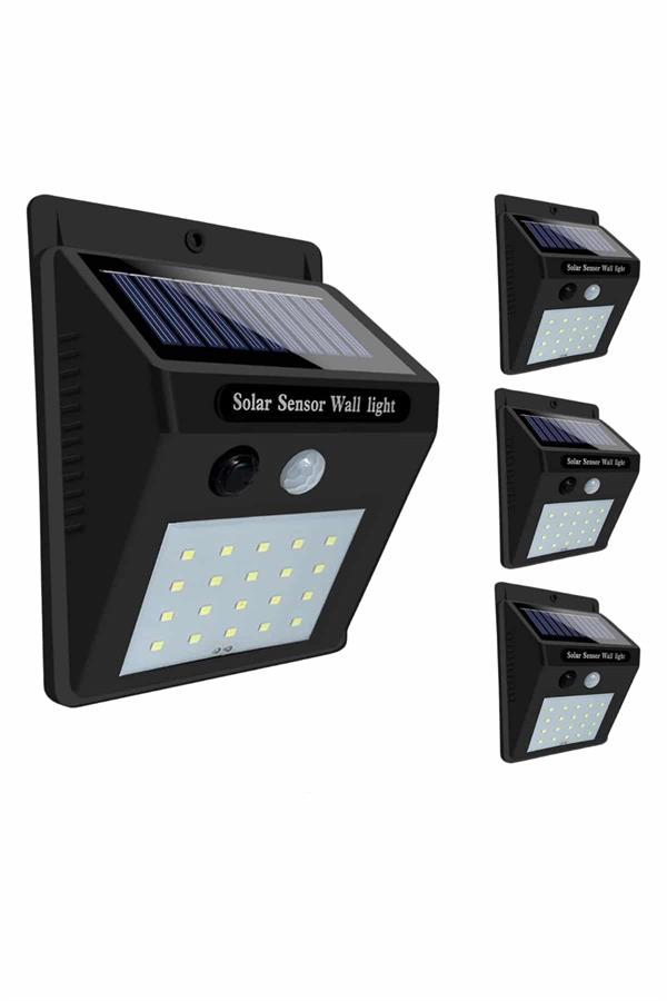Solar Sensörlü Duvar Lambası Bahçe Lamba 20 Led Işık - Lisinya