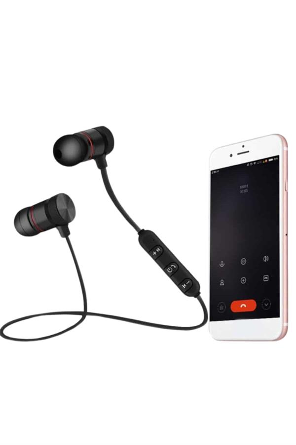Sports Mıknatıslı Siyah Bluetooth Kulaklık Kablolu Uzun Pil Ömrü - Lisinya Sports Mıknatıslı Siyah Bluetooth Kulaklık Kablolu Uzun Pil Ömrü - Lisinya