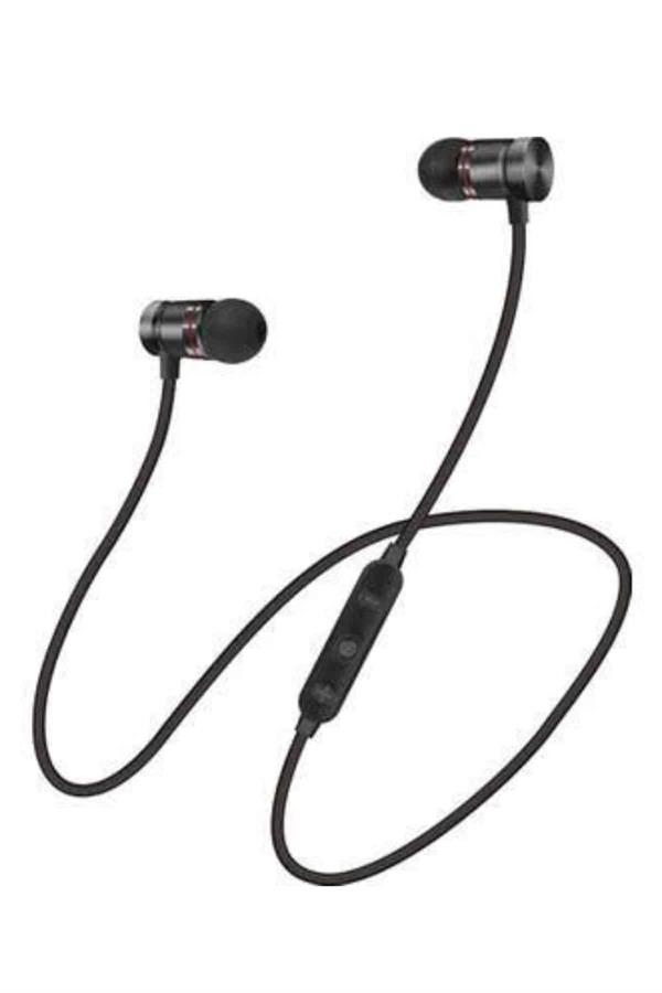 Sports Mıknatıslı Siyah Bluetooth Kulaklık Kablolu Uzun Pil Ömrü - Lisinya