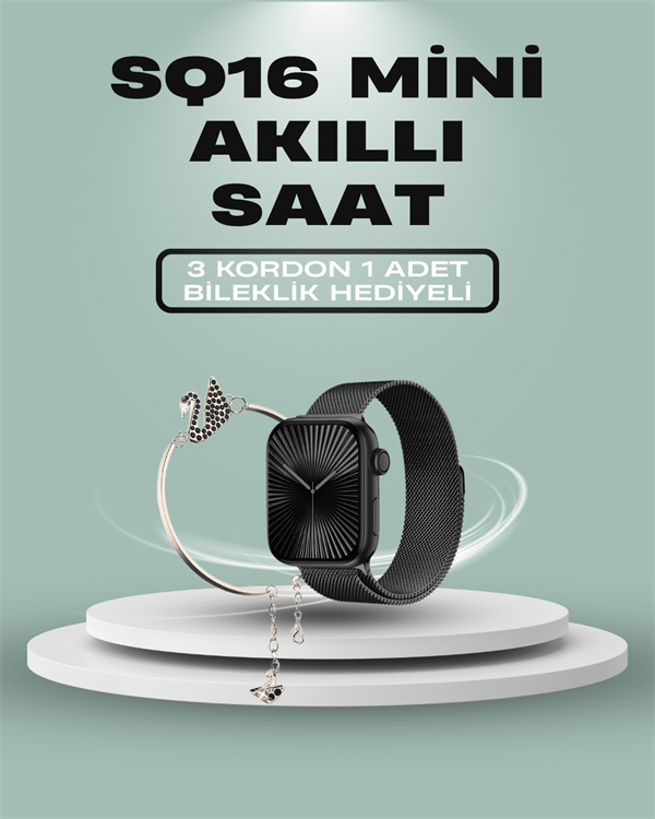 SQ-16 Mini Series 10 Akıllı Saat – 3 Kordon + Hediye Bileklik - Lisinya