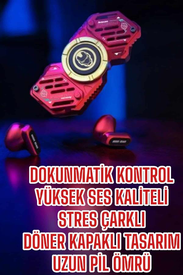 Stres Çarklı Bluetooth Kulaklık Kablosuz Kırmızı Yüksek Ses Kaliteli - Lisinya
