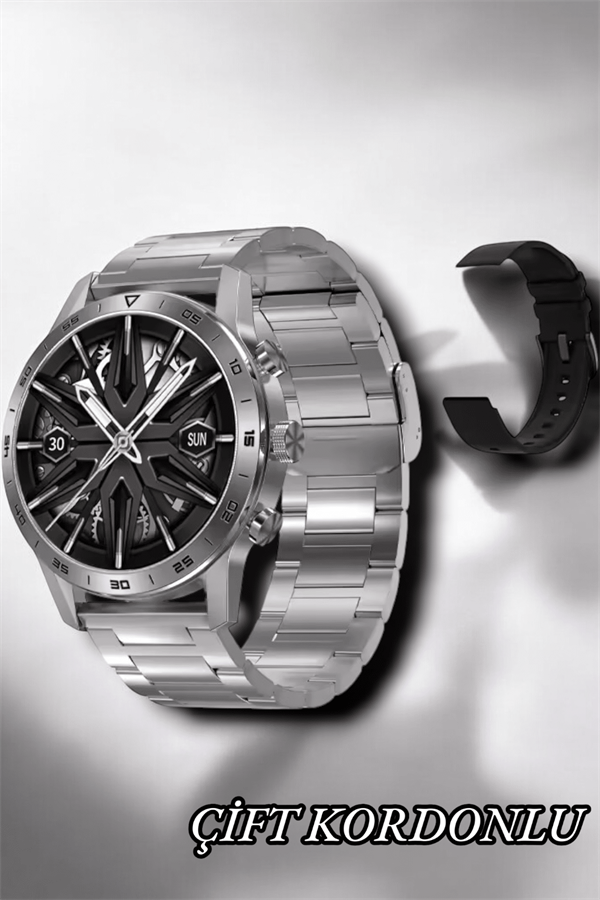 Suya Dayanıklı Dokunmatik Akıllı Saat Bluetooth 5.0, Sesli Asistan ve Sağlık Takibi - Lisinya