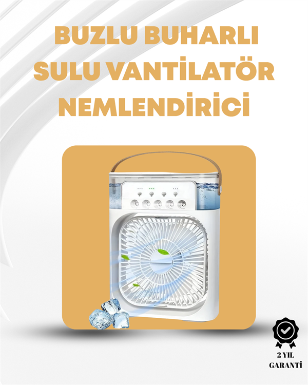 Taşınabilir 3'ü 1 Arada Mini Fan | Nemlendirici + Soğutucu + Gece Lambası - Lisinya