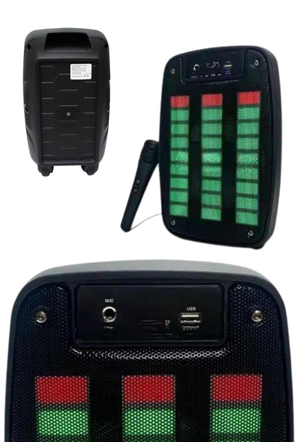 Taşınabilir 6.5 inç LED Bluetooth Kareoke Hoparlör RGB Işıklı Radyolu - Lisinya