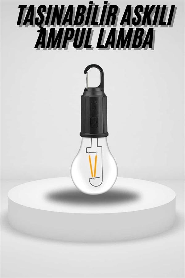 Taşınabilir Askılı Ampul Kamp Lambası Askılı Type-C Şarjlı Bahçe Lambası - Lisinya