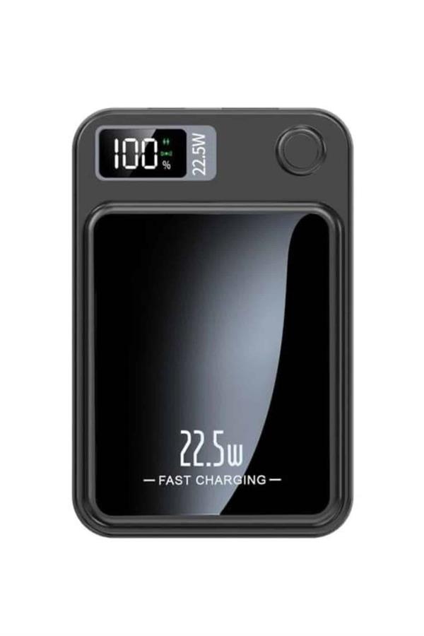 Taşınabilir Şarj Magsafe Powerbank 10.000 mAh Hızlı Şarj Led Göstergeli Kablosuz - Lisinya