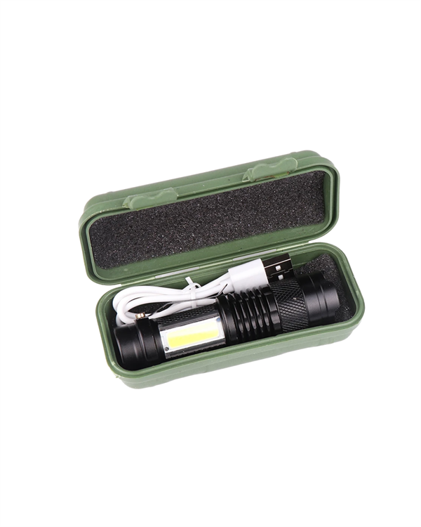 Şarjlı LED El Feneri - 14500 Pil Dahil, 4 Işık Modu, Mini Boy - Lisinya