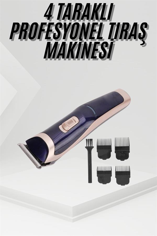 Tıraş Makinesi 4 Başlıklı Paslanmaz Çelik Bıçaklı Tüm Saç Tiplerine Uygun - Lisinya