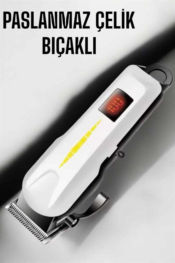 Tıraş Makinesi Profesyonel Saç Ve Sakal Kesme Milim Ayarlı Dijital Göstergeli - Lisinya