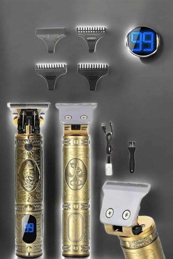 Tıraş Makinesi Şarjlı Profesyonel Saç Kesme Makinesi Gold Çizik Tıraş - Lisinya