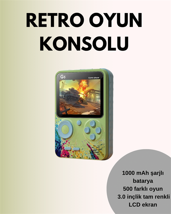 TV Bağlantılı 500 Oyunlu Mini Gameboy Konsol - Lisinya