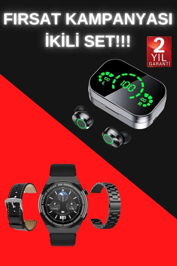 TWS Bluetooth Kulaklık ve Akıllı Saat Uyku Takibi Nabız Ölçer Uzun Pil Ömrü - Lisinya