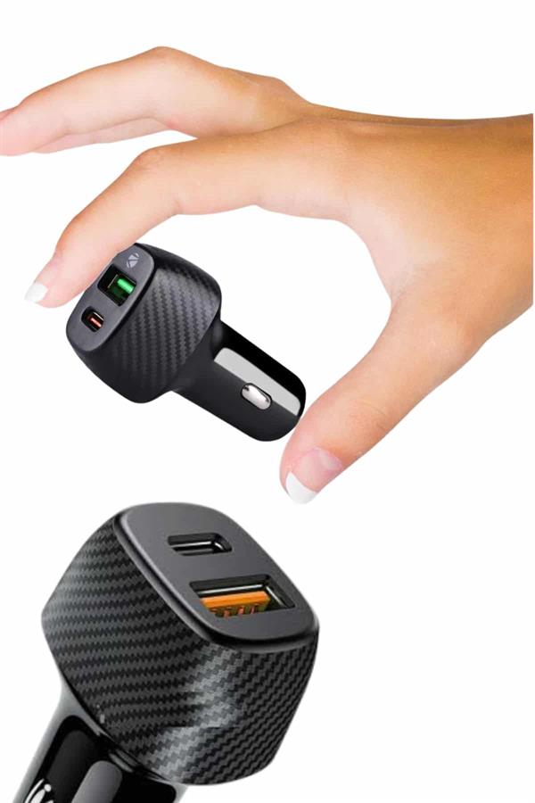 Type-C Girişli Araba Çakmaklık Şarj Cihazı 38W Oto Çakmaklık - Lisinya