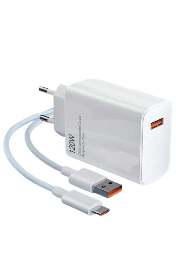 Type C Yüksek Hızlı Şarj Aleti Beyaz 120W Ultra Uzun Ömürlü - Lisinya