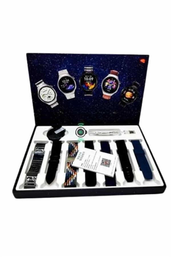 Unısex Yuvarlak Ekranlı 7 Kordonlu Akıllı Saat GPS Destekli Çoklu Kordon Seçeneği - Lisinya