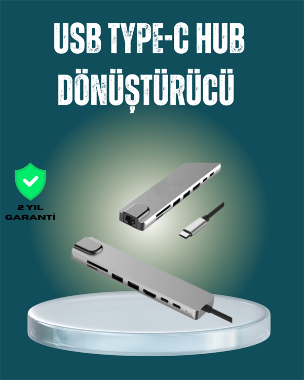 USB‑C Çoklu Bağlantı Merkezi – 5 Gbps, 100‑240 V, Sağlam Eloksal Tasarım - Lisinya