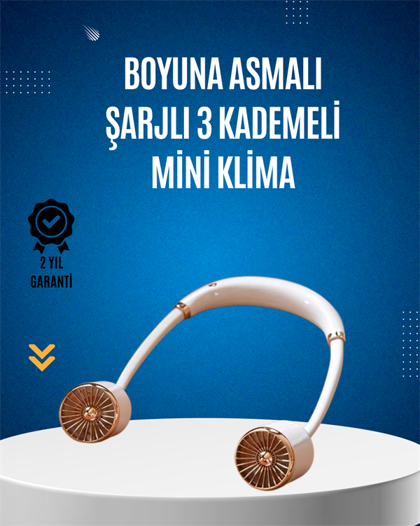USB Şarjlı Boyun Fanı | Hafif, Katlanabilir, Taşınabilir, Düşük Gürültülü Fan - Lisinya
