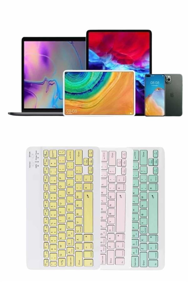 Uyumlu Kablosuz Bluetooth Şarj Edilebilir Mini Q Klavye - Lisinya