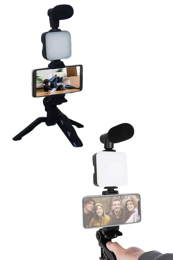 Video Making Kit Telefon Tutucu Vlog Video Mini Led Işıklı - Lisinya