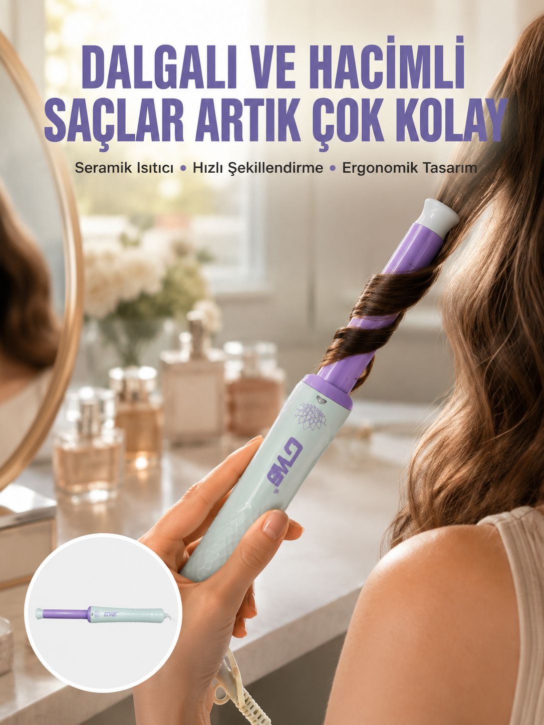 Hızlı Isınan, Kompakt ve Güvenli – Tüm Saç Tiplerine Uygun Kıvırma Cihazı - Lisinya Hızlı Isınan, Kompakt ve Güvenli – Tüm Saç Tiplerine Uygun Kıvırma Cihazı - Lisinya