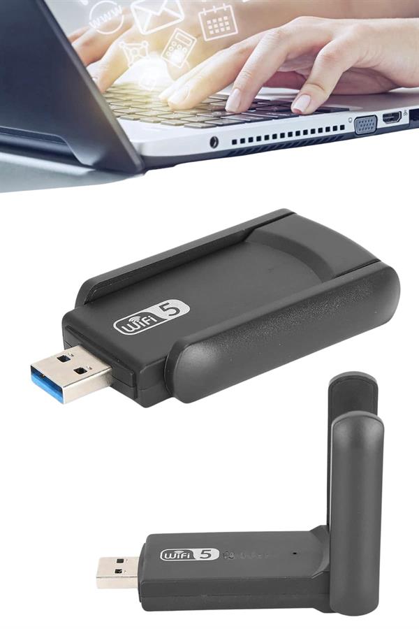 Wifi Adaptörü Bt5.0 Wifi 2'si Bir Arada Çift Bantlı Çift Anten - Lisinya