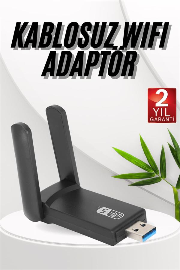 Wifi Adaptörü Bt5.0 Wifi 2'si Bir Arada Çift Bantlı Çift Anten - Lisinya