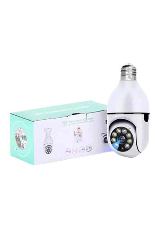 Wifi Güvenlik Kamerası 360 Derece Dönebilen Harekete Duyarlı Gece Görüşlü Ampul - Lisinya