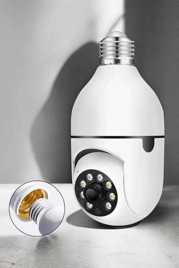 Wifi Kamera Duylu Ampul Görünümlü 360 Derece Dönebilen Ev Kamerası - Lisinya