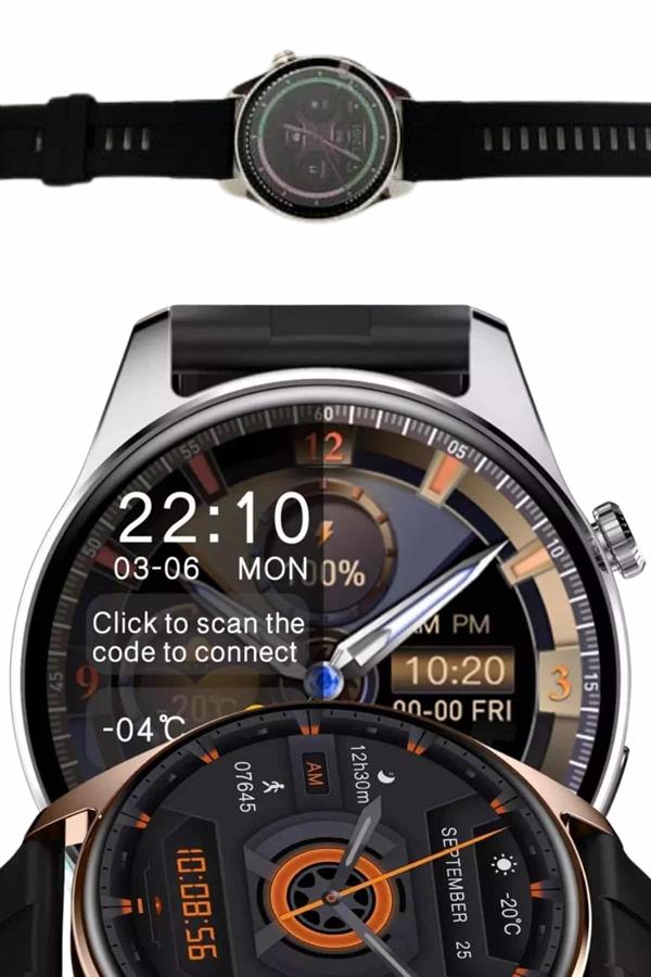 Yeni Nesil Akıllı Saat Çift Kordonlu 1.5 Inç Yuvarlak Ekran GPS ve NFC Uyumlu - Lisinya