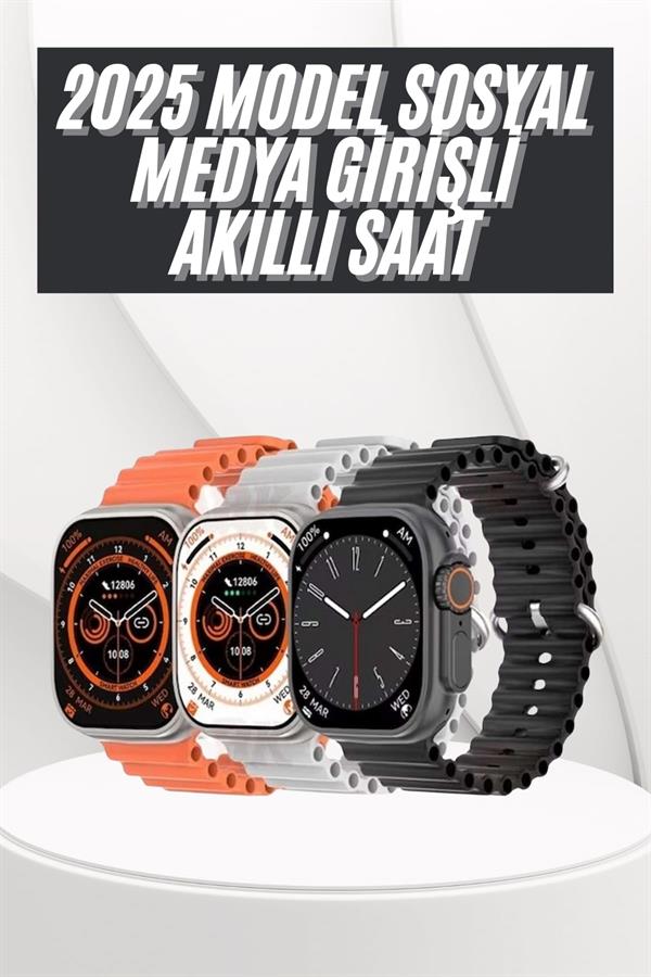 Yeni Nesil Akıllı Saat Uyku ve Sağlık Takibi Titeşimli Sesli Arama Mesaj ve Bildirim Görme - Lisinya